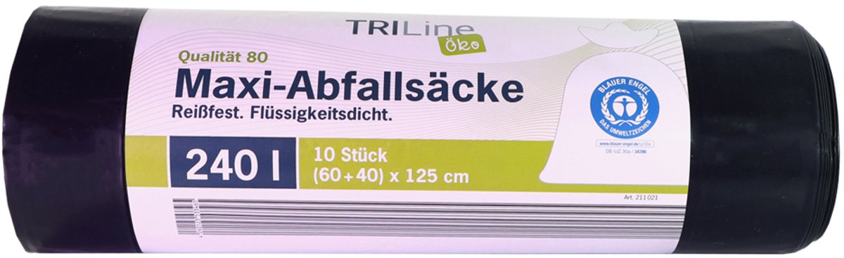 Secolan TRILine Maxi-afvalzak, groen/zwart, 240 liter