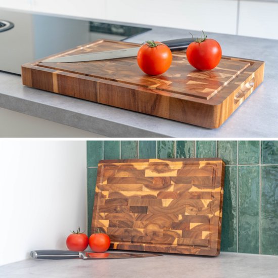 Planche à découper en acacia Organess - Pour la Cuisine, Planches à découper, planche de service, planche à fromage, planche à boissons et planche à tapas - Planche à découper en bois d'acacia