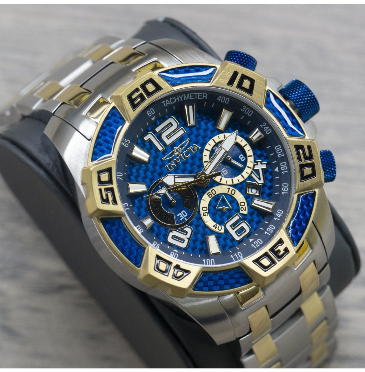 Invicta Pro Diver - SCUBA 25855 Heren Horloge - Waterdicht - Analoog - Quartz Uurwerk - Roestvrij Staal met blauwe Wijzerplaat - 50mm
