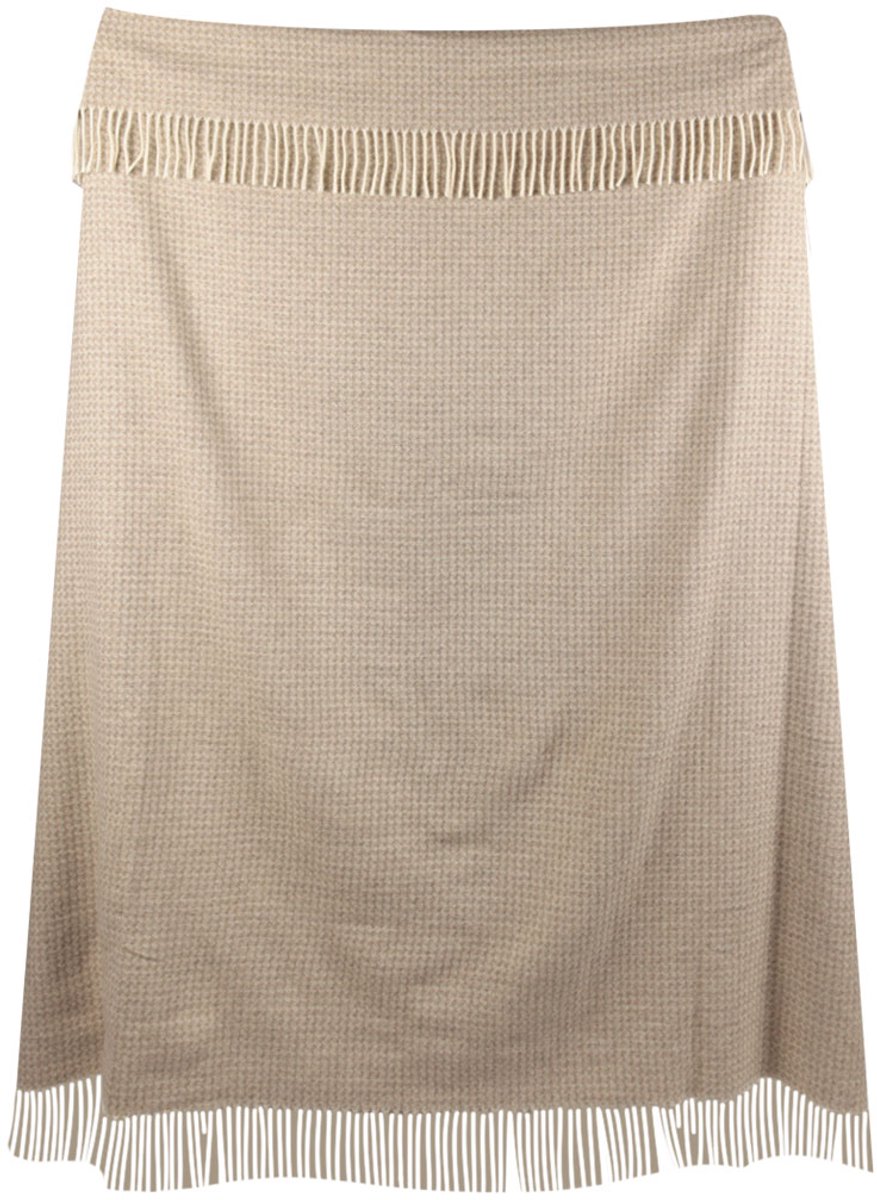 Most Plaid van Mongoolse wol Kentii - 100% schapenwol - 150 x 200 cm - beige biege