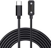 Zwarte laadkabel met USB-C connector en magnetische smartwatch connector.