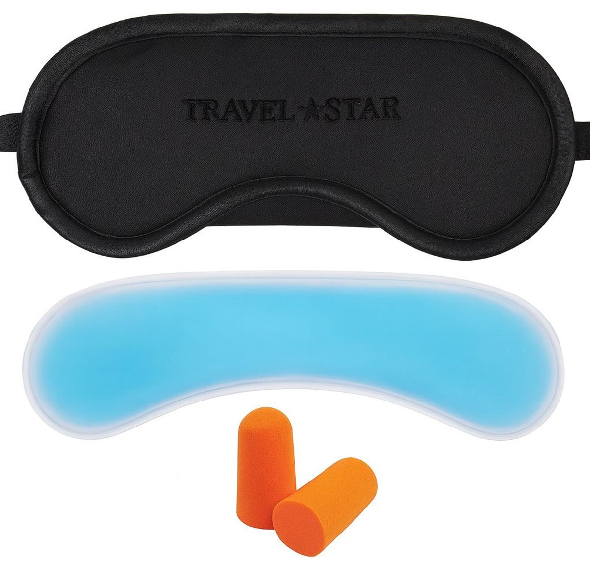 TravelStar Slaapmasker met Uitneembare Gel Coolingpad & Oordopjes – Comfortabel, Wasbaar & Ideaal voor Reizen