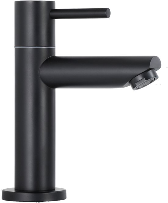 CECIPA max Robinet de lavabo eau froide - Salle de bain noir - Robinet de lavabo noir - Robinet de salle de bain - Robinet de salle de bain noir