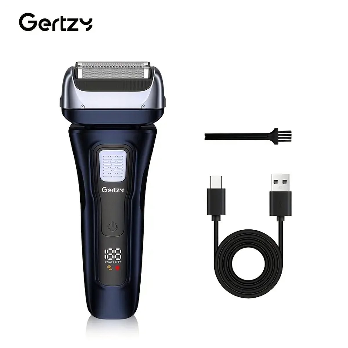 2in1 Gertzy Scheerapparaat - Digitale Full Body Shaver + Precisie/Baardtrimmer - Usb-Oplaadbare 2in1 Shaver - Perfecte Reiseditie - Ultieme Lichaamshaar Verzorging voor Dames en Heren - Kleur: Blauw