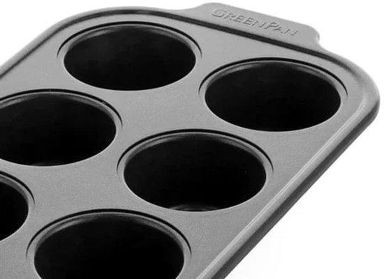 GreenPan Bistro Muffinvorm - 6 muffins - PFAS-vrije antikleeflaag - Keramische bakvorm - Ovenbestendig tot 230°C - Zwart