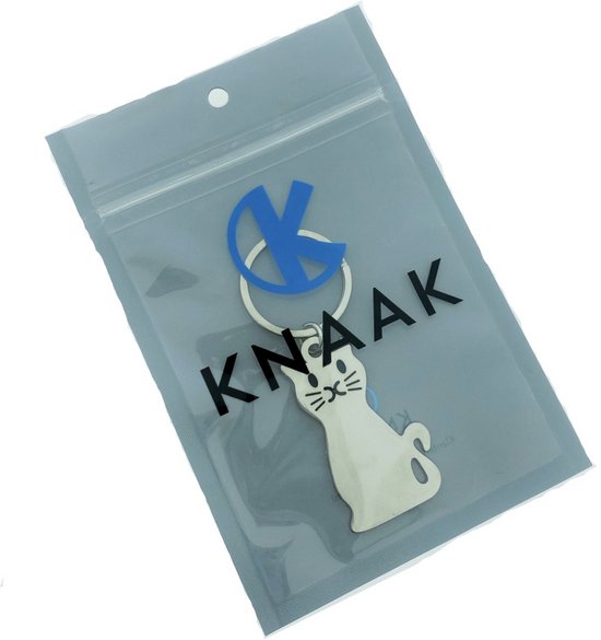 Porte-clés Chat / Chat - Couleur argent - LeuksteWinkeltje
