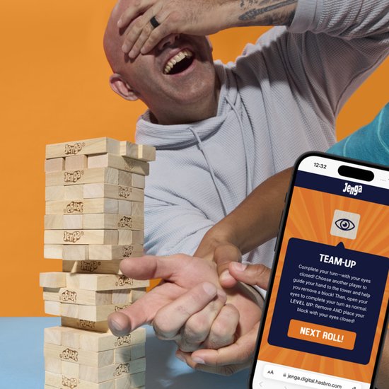 Jenga Vernieuwde Editie met digitale dobbelsteen Gezelschapsspel Officiële +6.