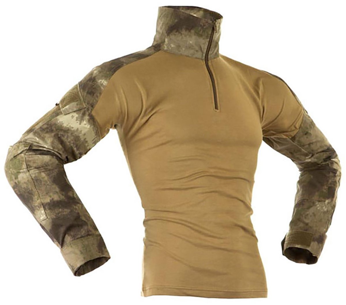 Invadergear Combat T-shirt Met Lange Mouwen Bruin XL