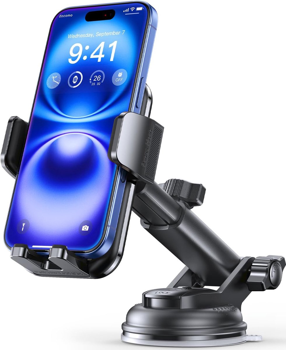 Vicon 3 in 1 Telefoonhouder Auto - Voorruit / Dashboard / Ventilatierooster - 360° Draaibaar - GSM houder met zuignap voor Alle Telefoons