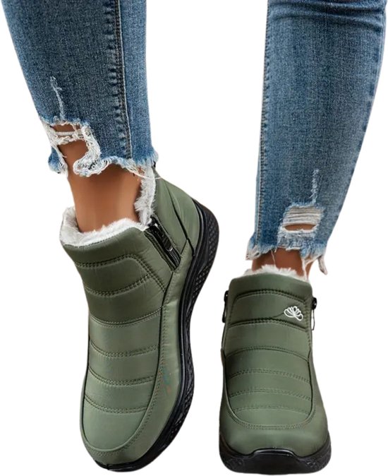 Bottes De Neige SNOWFUN Femme – Hiver, Montantes, à Lacets, Nylon (Neuf)