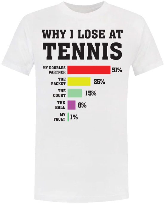 Why i Lose At Tennis Heren T-shirt - sport - smash - rally - grappig - humor - shirt