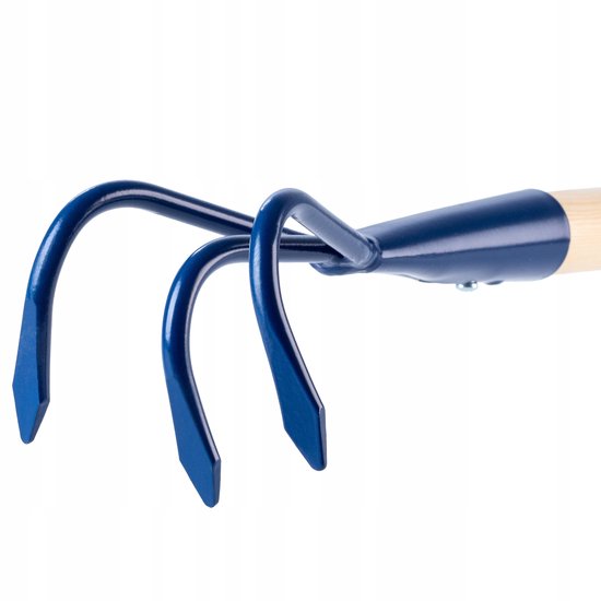 KADAX Handcultivator van metaal, cultivator met lange steel van hout, robuuste cultivator, tuinklauw, tuinhak voor het losmaken van de grond (3 tanden) van Merkloos	 — afbeelding 5