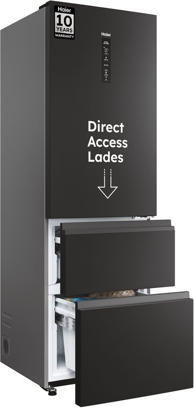 Haier HTW5618DNPT - Koel-vriescombinatie - 360L - Direct Access Lades - Total No Frost - 99% Air Surround - Energieklasse D - 10 Jaar Garantie op onderdelen