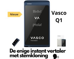 Vasco Q1 Slate Blue AI vertaler Nieuw 2025 de enige instant translator met stemkloning telefoongesprekken en handsfree modus gratis Internet foto en telefoon Vertaler
