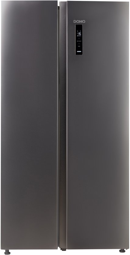 Koelvriescombinatie side by side DOMO 555L No Frost inox, energiezuinig, 37 dB, soft touch display, inverter compressor