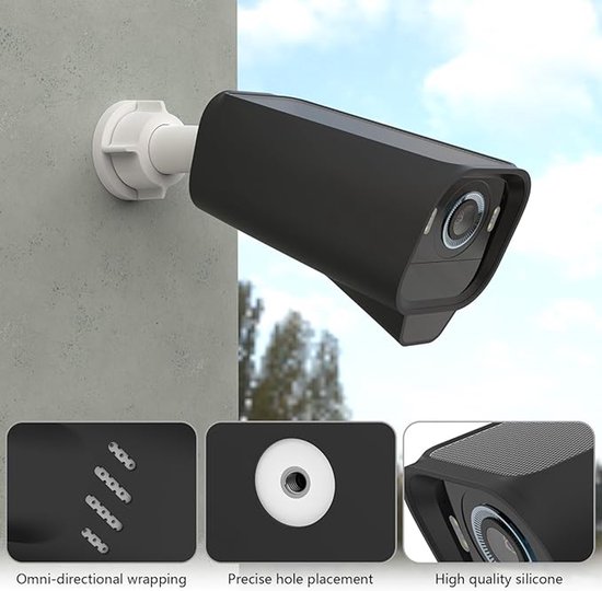 Siliconenhoes - 2 Stuks - Geschikt Voor Eufy S3 Pro-Camera's - Waterdicht - Waterdichte Siliconenhoes - Bewakingscamera's - Waterdicht En UV-Bestendig - Binnen- En Buitengebruik - Zwart van SmartCam Protect — afbeelding 4
