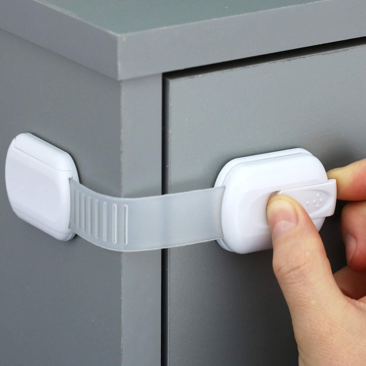 Image of 8x Kindersloten voor Laden & Kasten – Kastslot zonder Boren – Zelfklevende Kinderbeveiliging – Baby Lock & Kinderbeveiliging – Ladenslot voor Babyveiligheid – Wit
