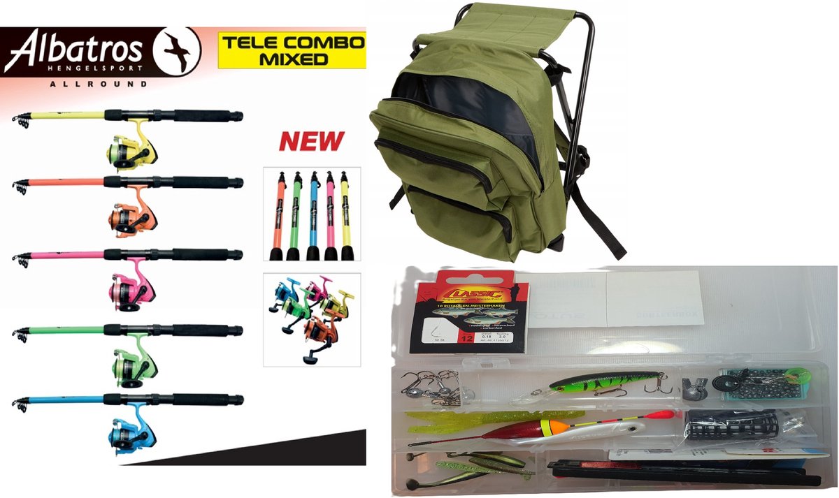 Hengelsport starter set - Inc. visspullen - sinterklaas - kerst cadeau- Outboard Breda
