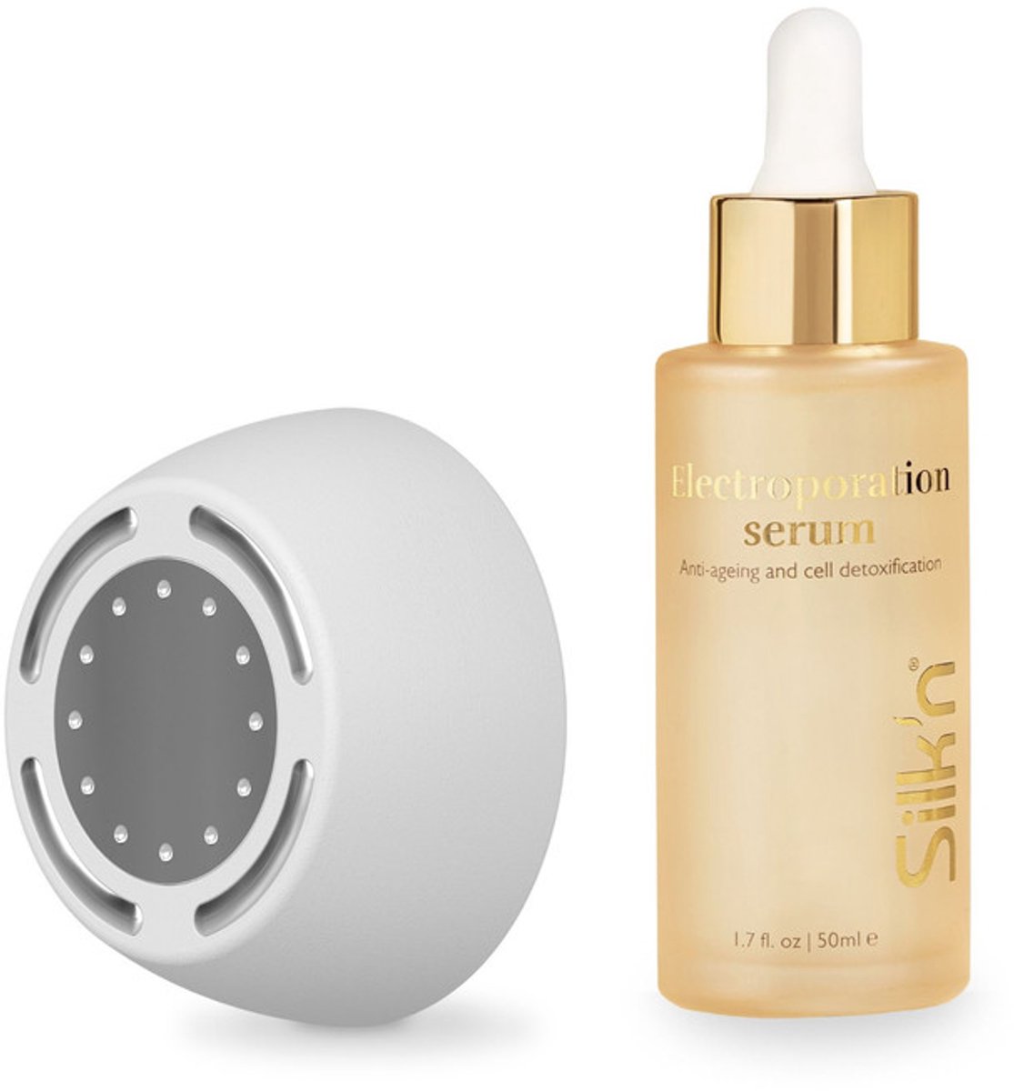 Silk'n FaceTite MultiPlatform Elektroporation & Ultrasound opzetstuk - Promo pack: inclusief Electroporation serum - Voor strakke huid met minder rimpels - Gezichtsmassage - Anti-aging LED- en infraroodtechnologie
