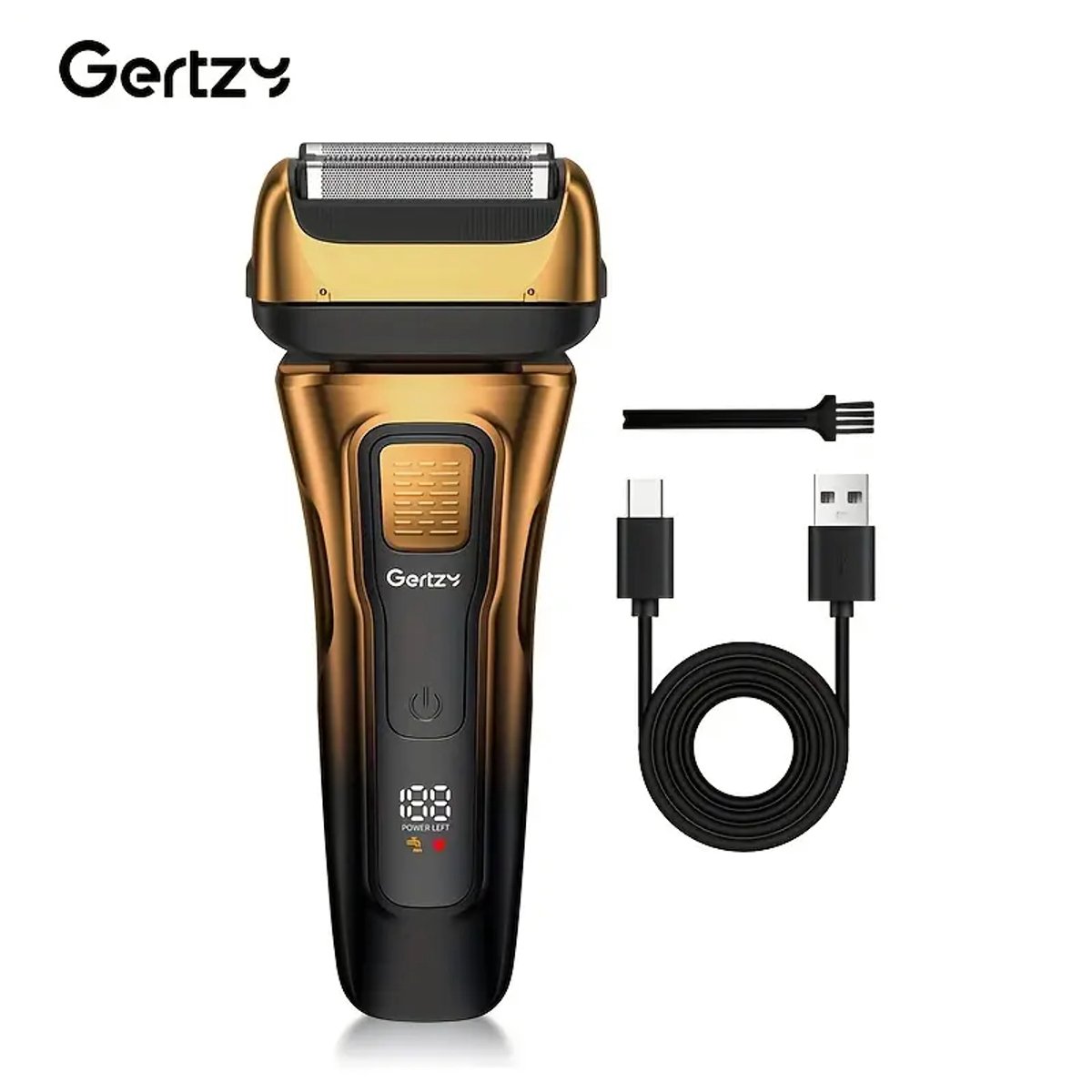 2in1 Gertzy Scheerapparaat - Digitale Full Body Shaver + Precisie/Baardtrimmer - Usb-Oplaadbare 2in1 Shaver - Perfecte Reiseditie - Ultieme Lichaamshaar Verzorging voor Dames en Heren - Kleur: Goud