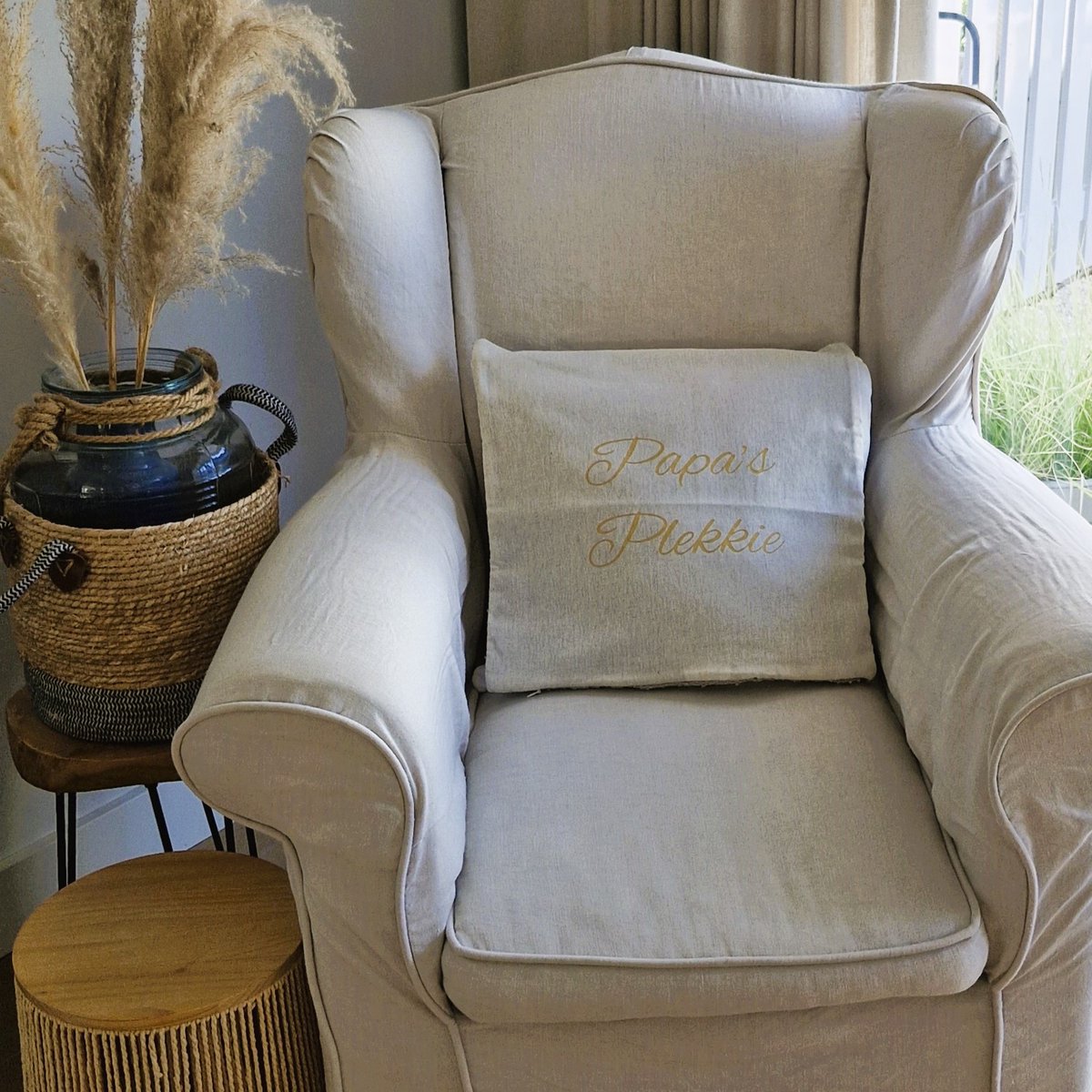 Maison Marcella hoes en vulling beige mokka plekkie papa wit