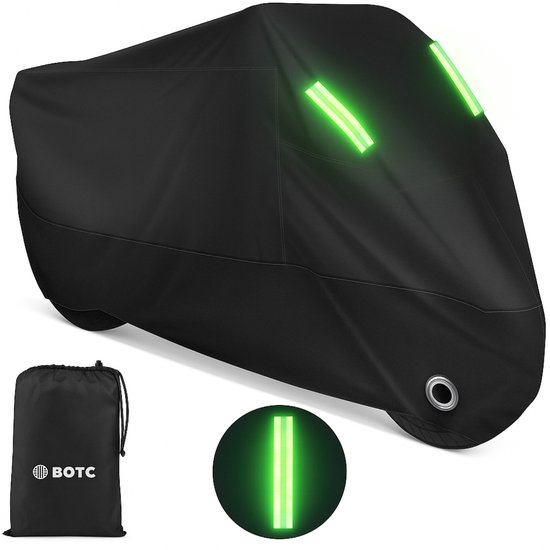 BOTC Housse de scooter / Housse de moto - imperméable - Housse de moto Oxford XXL - anti-poussière/UV - avec bande réfléchissante - 245 * 105 * 125 CM - Incl. Sac de rangement
