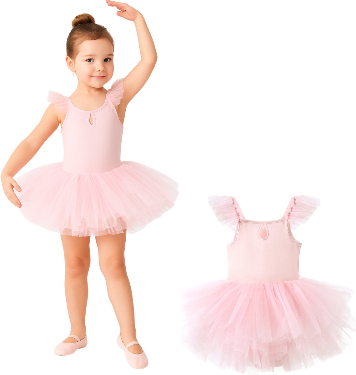 Joya Kids® Roze balletpakje met tutu voor 1 tot 5 jaar | Ballerina jurkje | Ballet Jurk | Cadeau meisje | Maat 110
