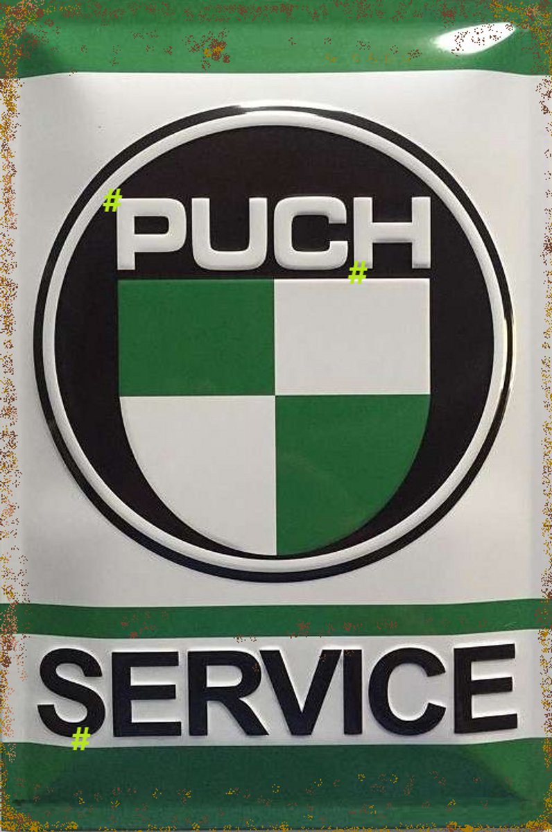 Puch Service.  Metalen wandbord  20 x 30 cm
