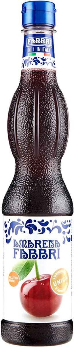 Fabbri 1905 - Fabbri Amarena siroop 560ml | Glutenvrij | Ideaal voor slushies, drankjes en ijslolly's | fles met hersluitbare dop