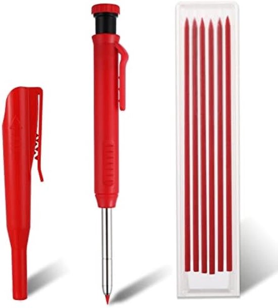 PromoHome Mechanisch Timmermanspotlood Set met 6 Vullingen en