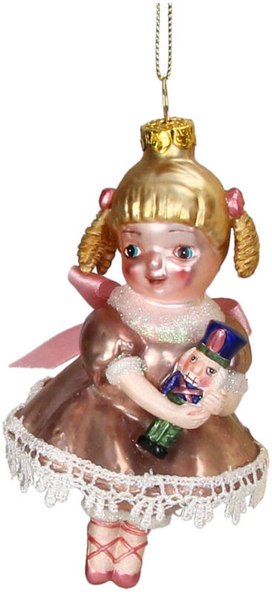 HD Collection glazen kerst ornament kersthanger vintage pop 12 cm uit de collectie The Christmas Vintage Shop