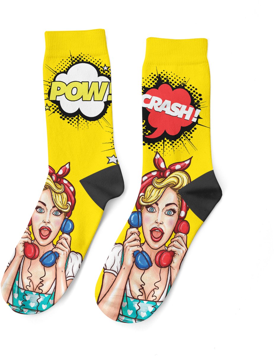 Goby POW & CRASH Sokken – Premium Katoen Normale Sokken – Maat 35–39