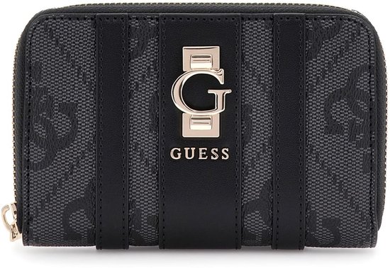 GUESS porte-monnaie Erenia Zip Around Wallet Coal Logo gris foncé