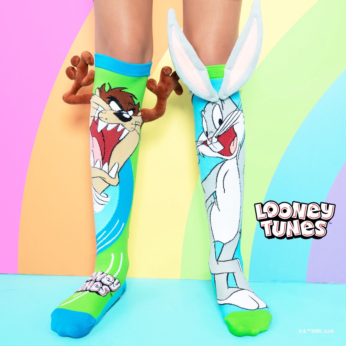 Looney Tunes - Bugs Bunny - Kinder Sokken - Vrolijke Sokken - Hoge Sokken One Size