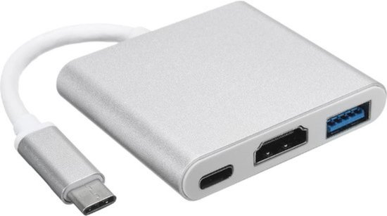 USB-C Adapter naar HDMI, USB-A en USB-C (Female) - 20 CM