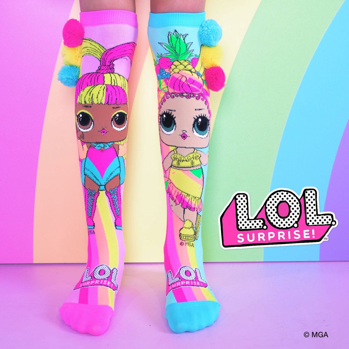 LOL Sokken - LOL Suprise - Kindersokken - Vrolijke Sokken - Hoge Sokken One Size