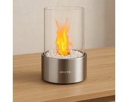 Afecto bio ethanol tafelhaard - 200 ml - RVS - 27 x 16,5 cm - eenvoudig in gebruik