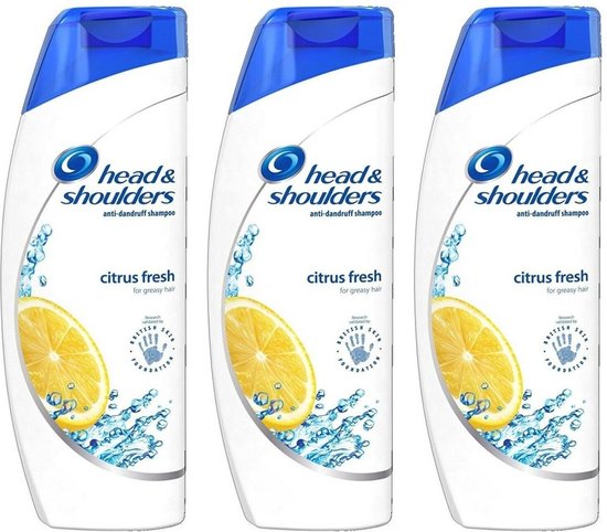 Shampoing Head & Shoulders Citrus Fresh Antipelliculaire - Lot De 3 Flacons De 285 Ml - Neuf