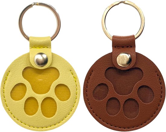 Boîte souvenir personnalisée en poils d'animaux pour chiens, pochette de rangement pour poils d'animaux, porte-clés commémoratif en fourrure pour animaux de compagnie, porte-clés pendentif en cuir en forme de patte de chien et de chat
