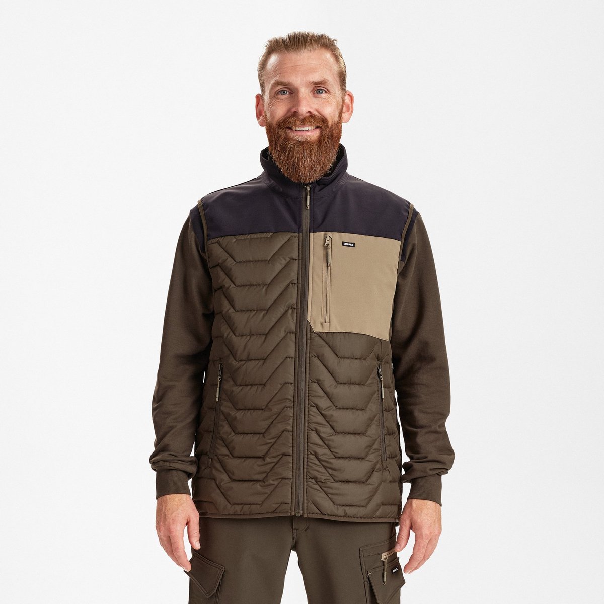 Engel Entire gevatteerd bodywarmer 5328-142 - Forest Green / Black - 6XL