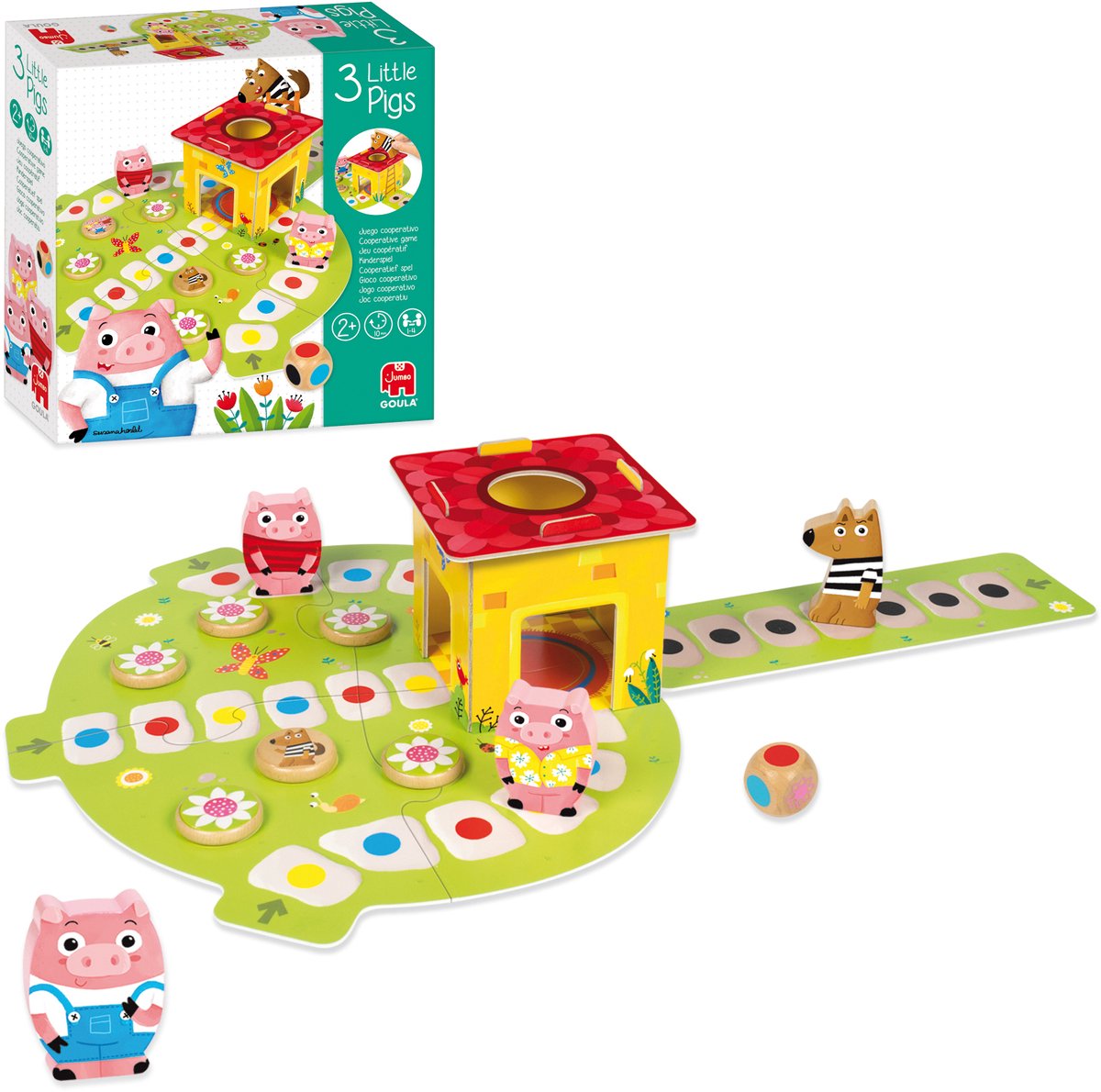 Jumbo - Goula - Drie Kleine Biggetjes - Kinderspel - Bordspel kinderen vanaf 2 jaar - Speelgoed — afbeelding 3