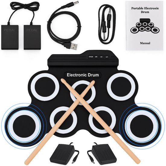 Luxe Elektrische Drumstel - Inclusief Drumstokken En Oordopjes - Drumstel voor kinderen - Drumpad - Drumstel Elektronisch - Kinder Drumstel - Nifkos