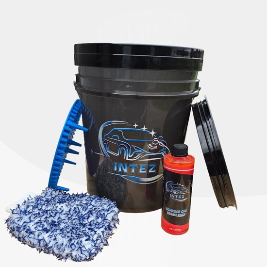 Intez Auto was set - Wash bucket 20 L met grit, afsluitbare deksel