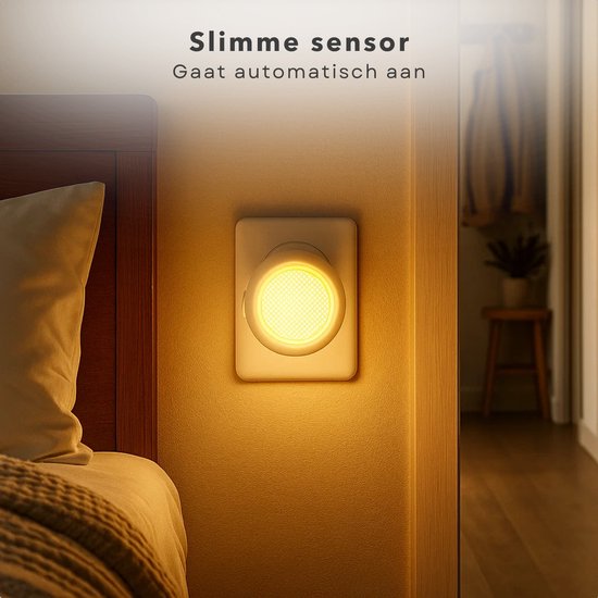 Cheqo® LED Nachtlamp - Nachtlamp Met Sensor - Stopcontact Nachtlamp - Bewegingssensor - Energiezuinig - Automatische Verlichting - Kinderkamer Nachtlamp - Slaapkamer Verlichting - Sensor Verlichting - Plug-In Nachtlamp - Nachtverlichting van Cheqo® — afbeelding 4