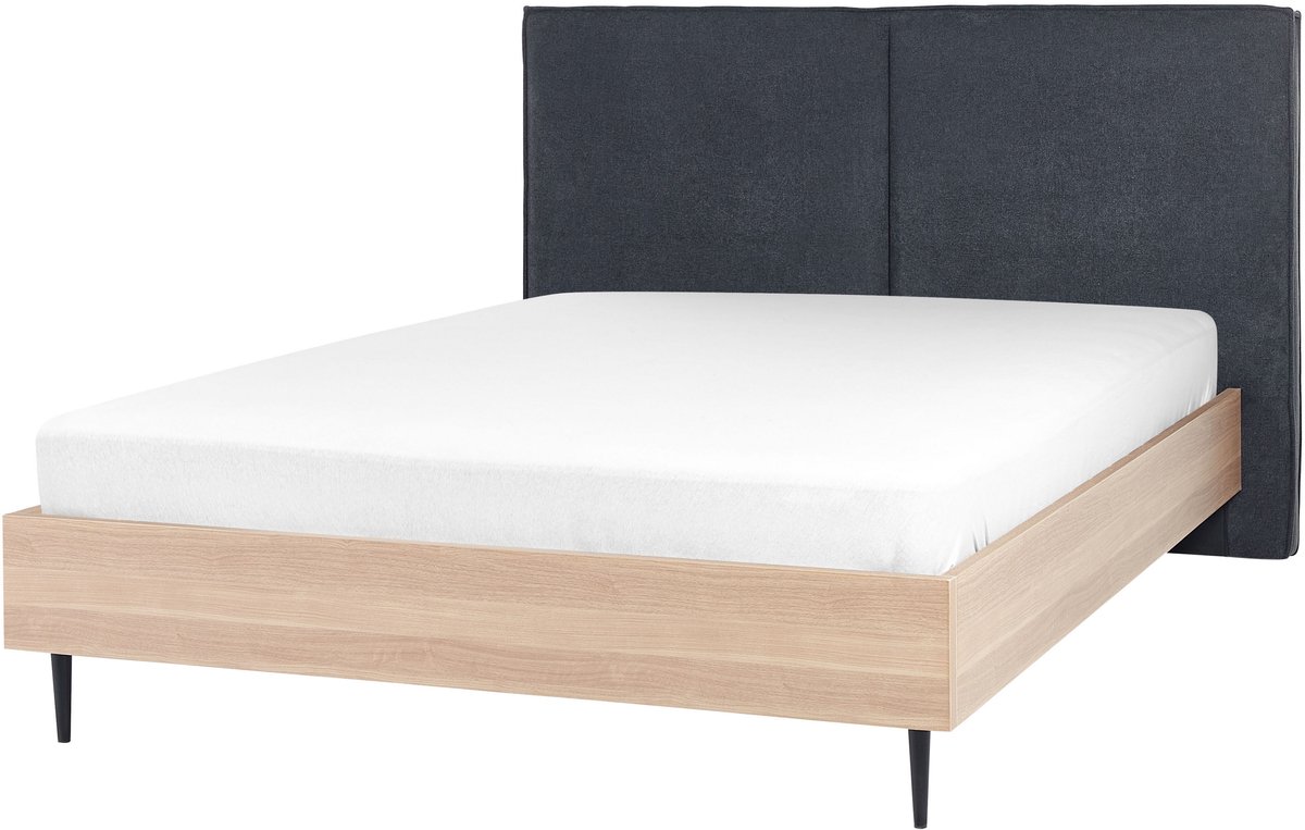 BELIANI IZERNORE - Bed - Donkergrijs - 140 x 200 cm - Stof