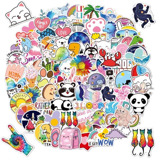 Stickers, 100 pièces, set esthétique (vinyle), stickers imperméables, stickers Vsco pour ordinateur portable, gourde, guitare, valise, skate, carnet, etc.