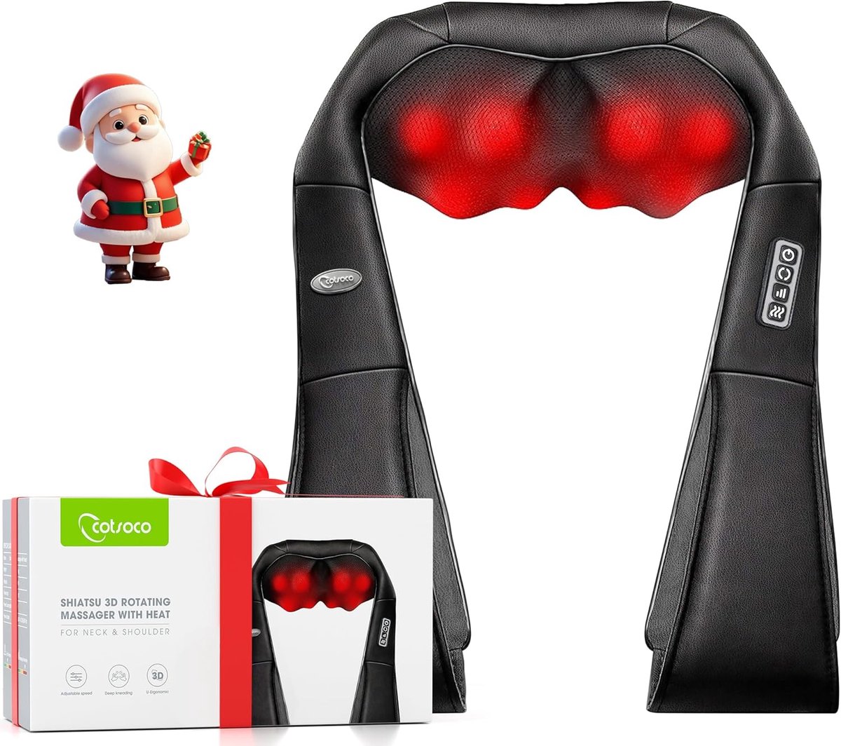 Shiatsu Nek- en Rugmassager met Warmtefunctie voor Diepe Spierontspanning