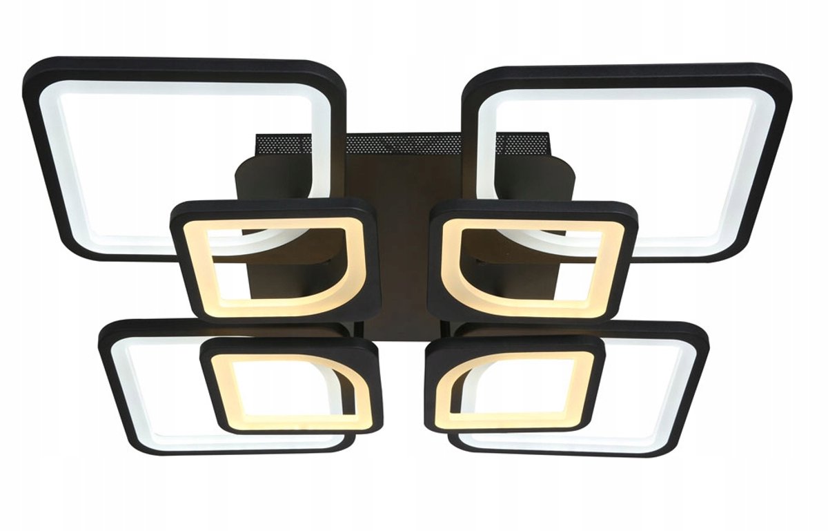 Moderne LED Plafondlamp Ring Zwart 96W Dimbare Afstandsbediening