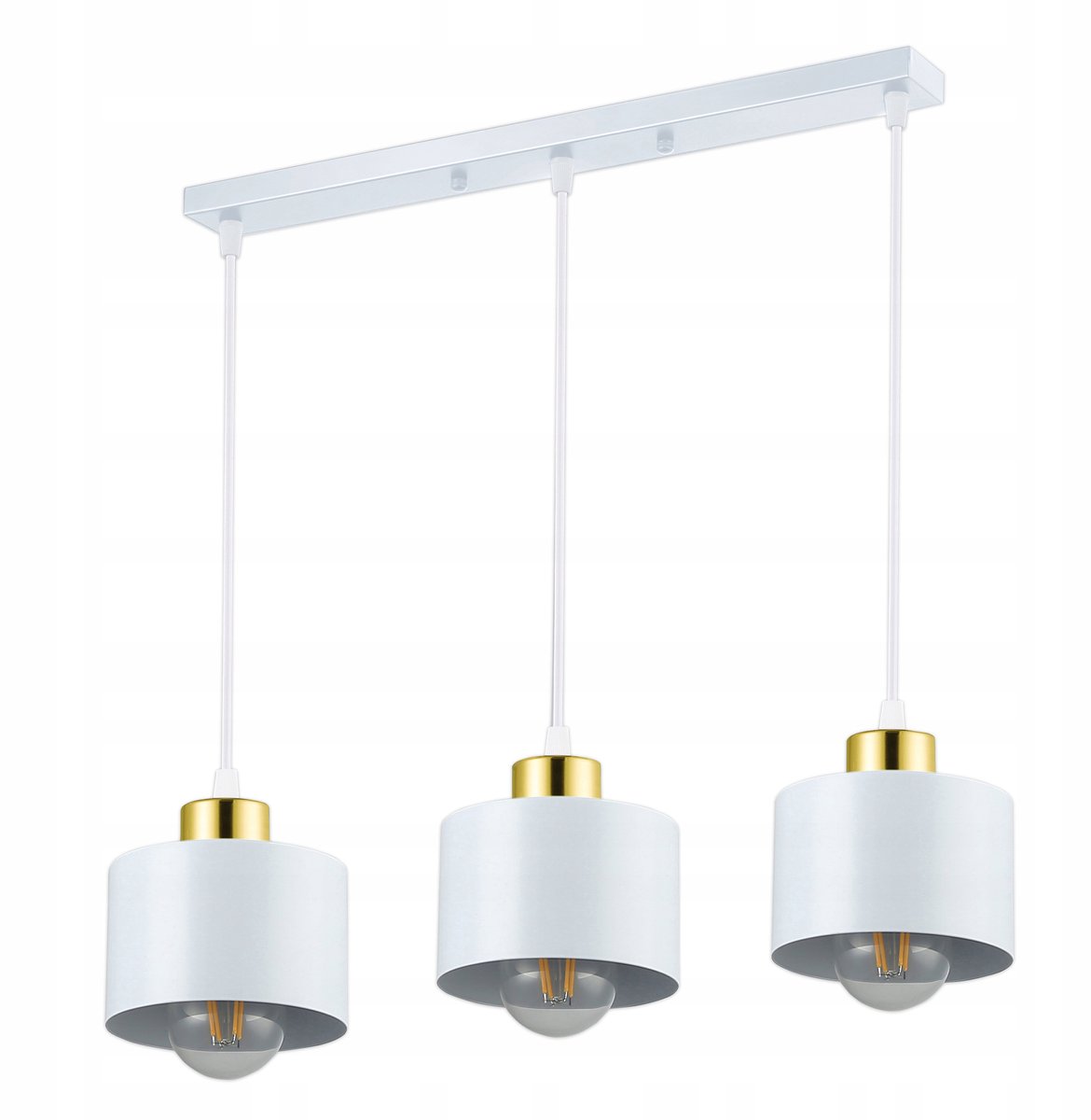 Hanglamp Goud Wit LED 3x E27 Loft Stijl