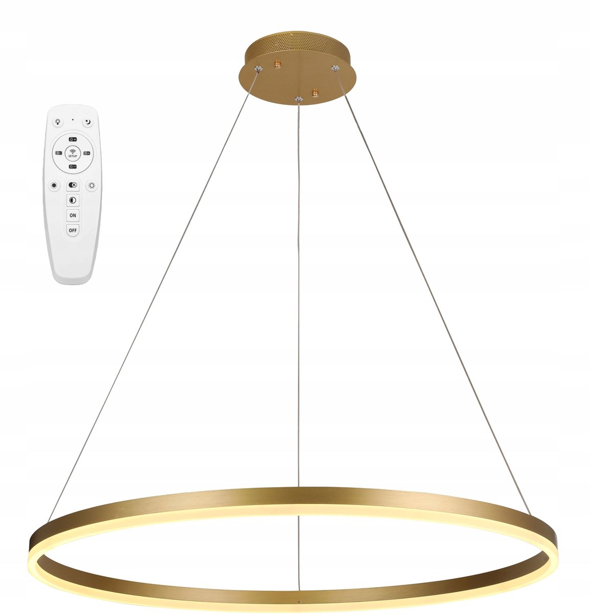 LED Plafondlamp Ring 60cm Goud - Dimbaar met Afstandsbediening